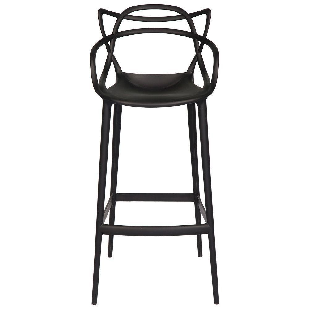 Banqueta Allegra Masters 100% Polipropileno Preta - Home & Living