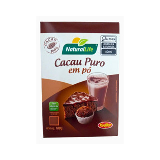 Chocolate  Pó Cacau Puro 100% Cacau Pre Treino Natural Life 100gr em Oferta na Shopee