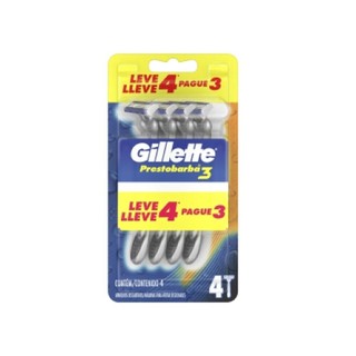 Aparelho de Barbear Gillette Prestobarba 3 Leve 4 Pague 3 em Oferta na Shopee