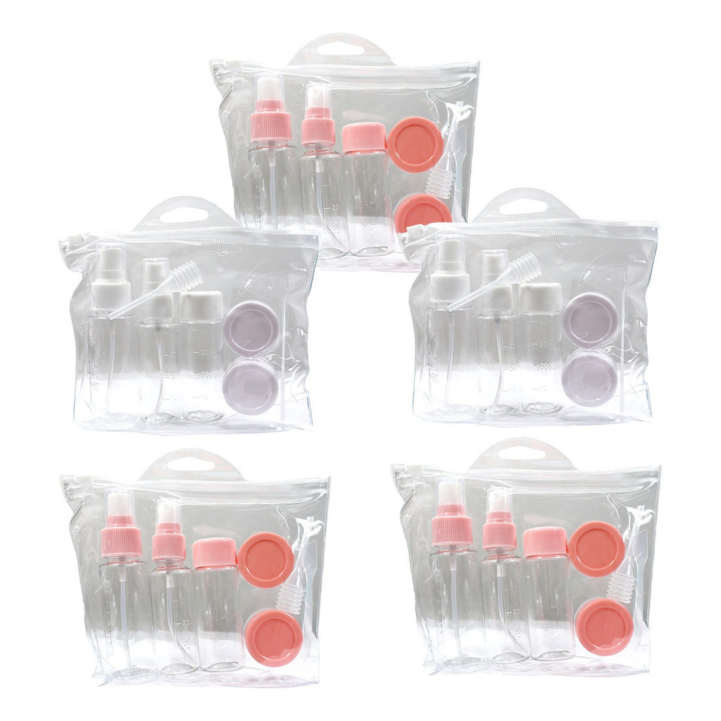 Kit 5x Saco Porta Viagem Mini Frascos Cosméticos Shampoo