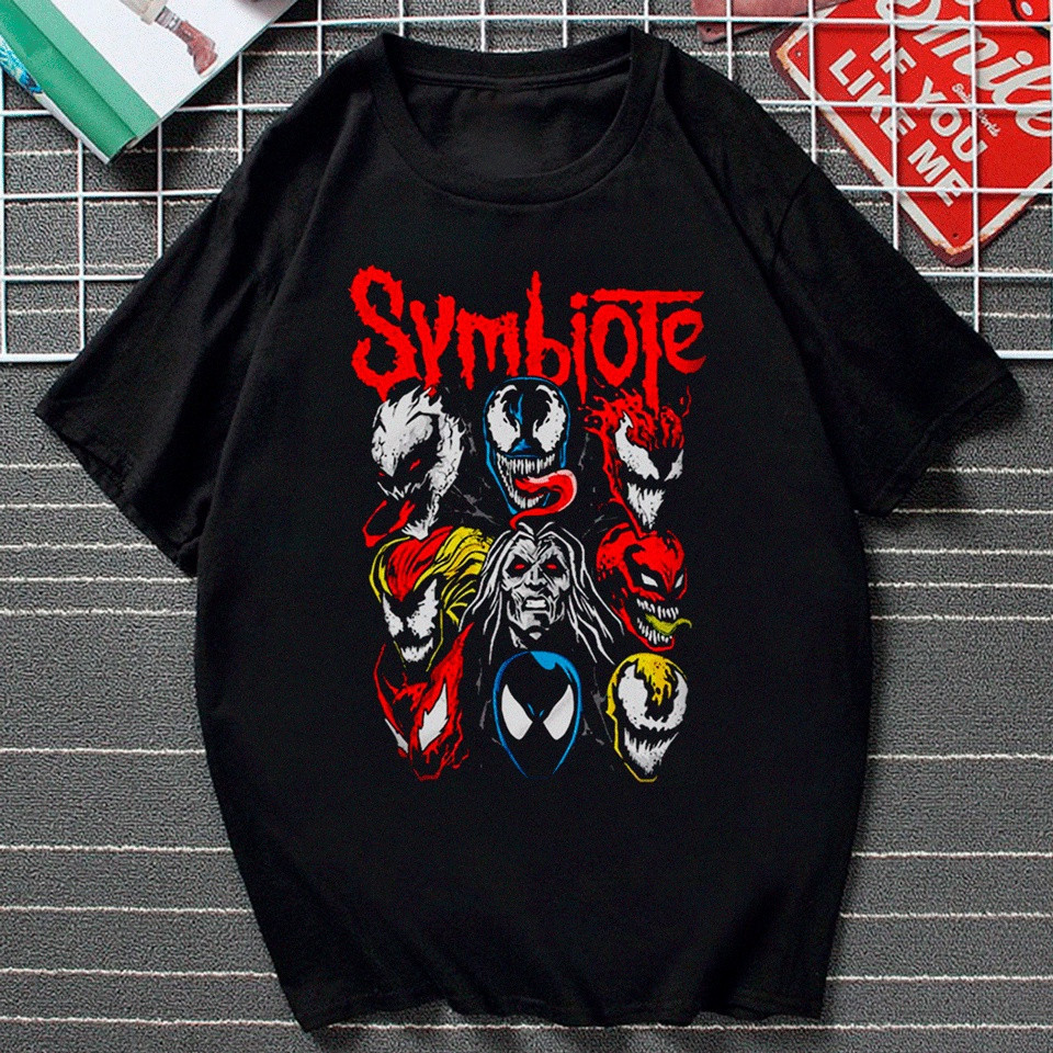 Camiseta Unissex Symbiote Venom Carnificina Spider man Homem Aranha Rock