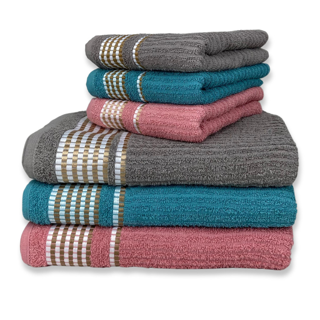 Kit/Jogo Toalhas 6 Peças: 3 de Banho + 3 de Rosto - Muito Conforto e Qualidade