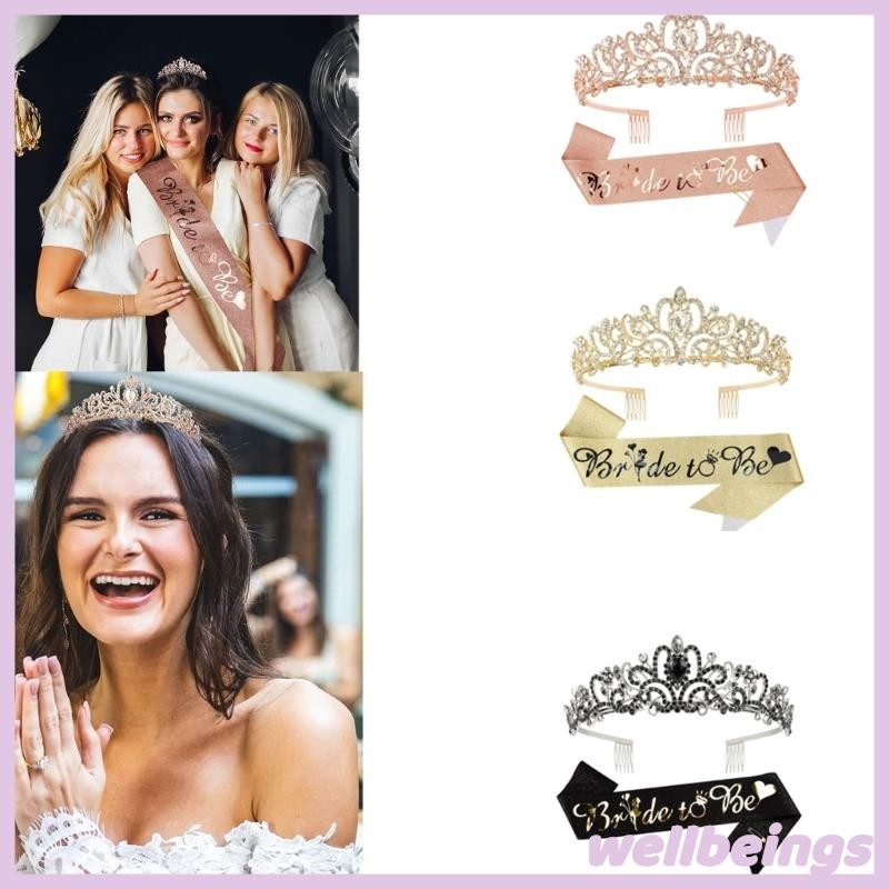 Materiais Para Festas Solteira Noiva Coroa Rhinestones Encrusted Bachelorette Party Bridal Show