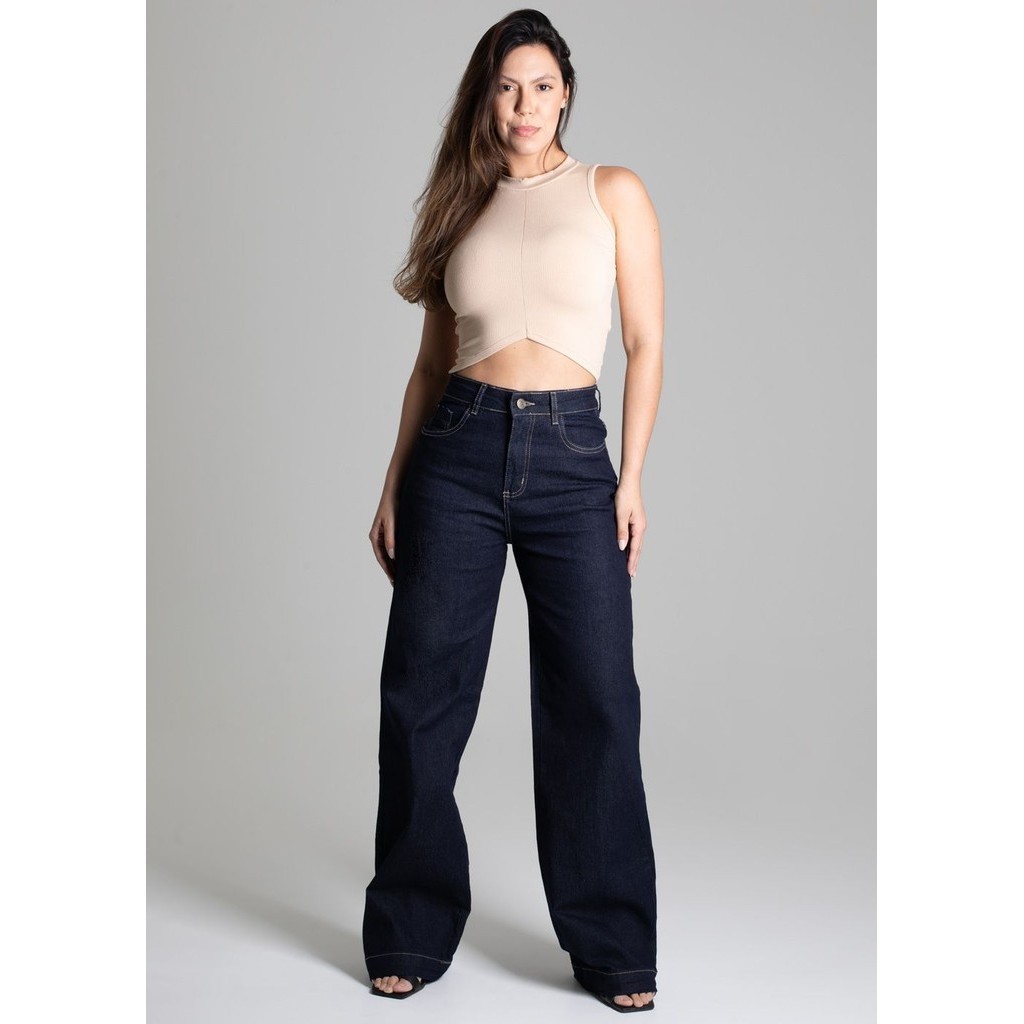 Calça Jeans Sawary Wide Leg - 276266 em Oferta na Shopee