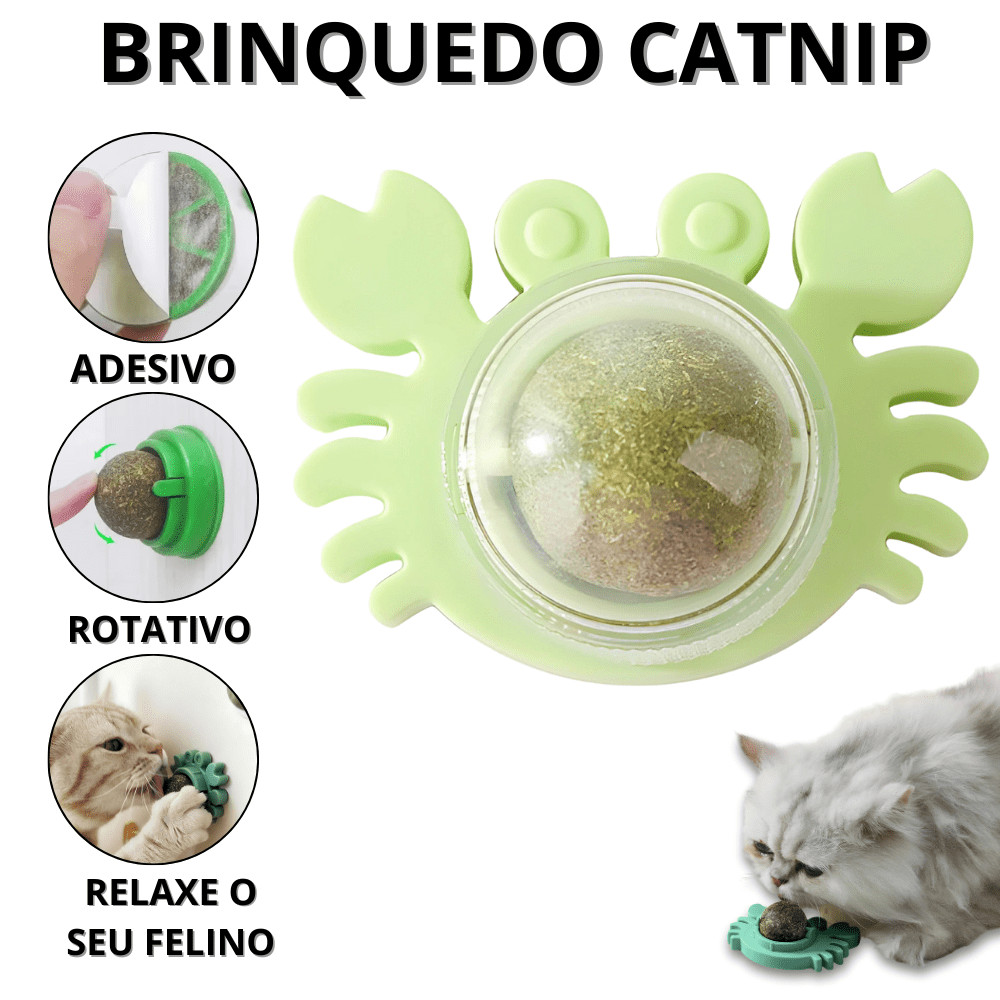 Brinquedo Gato Parede Catnip Para Gatos Erva Catinip Natural Interativo Pet Bolinha Adesiv...