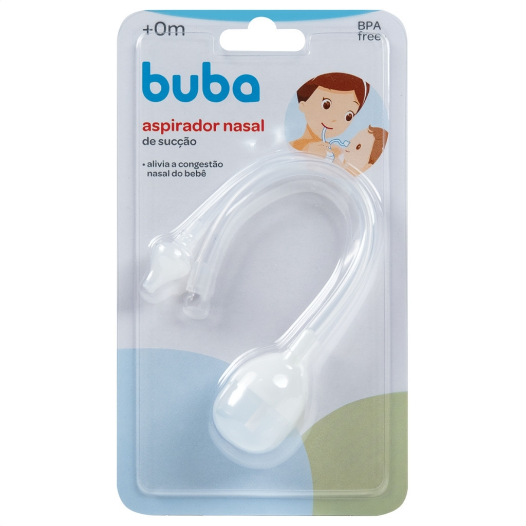 Aspirador Nasal Silicone Infantil de Sucção para Bebês Buba - Mom & Baby
