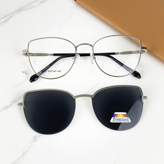 Armação Óculos Grau Feminino Gatinho De Metal Novidade + Clipon Polarizado 6563 em Oferta na Shopee
