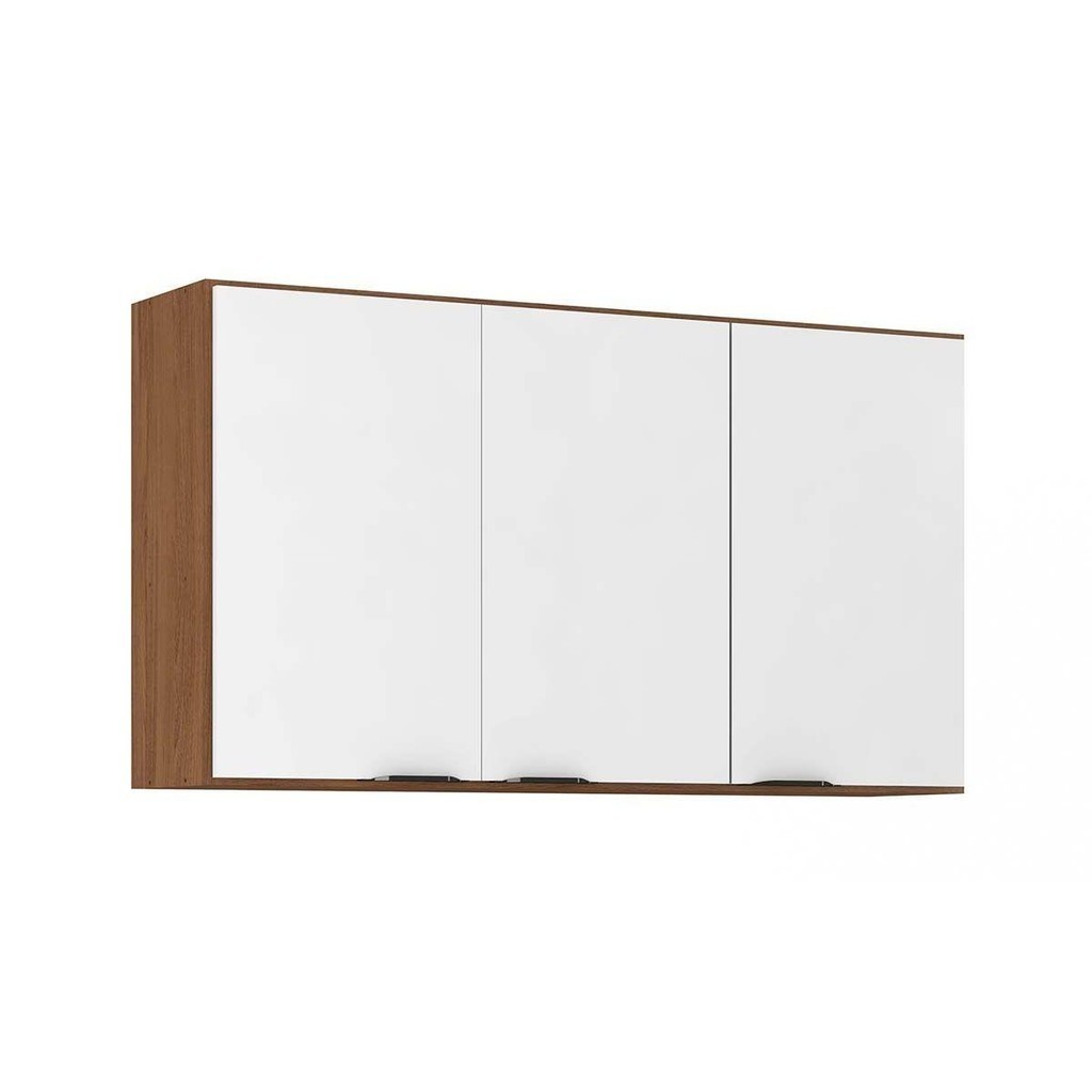Armário Aéreo p/ Cozinha Firenze 3 Portas 120cm Amendola/Branco - Demóbile - Home & Living