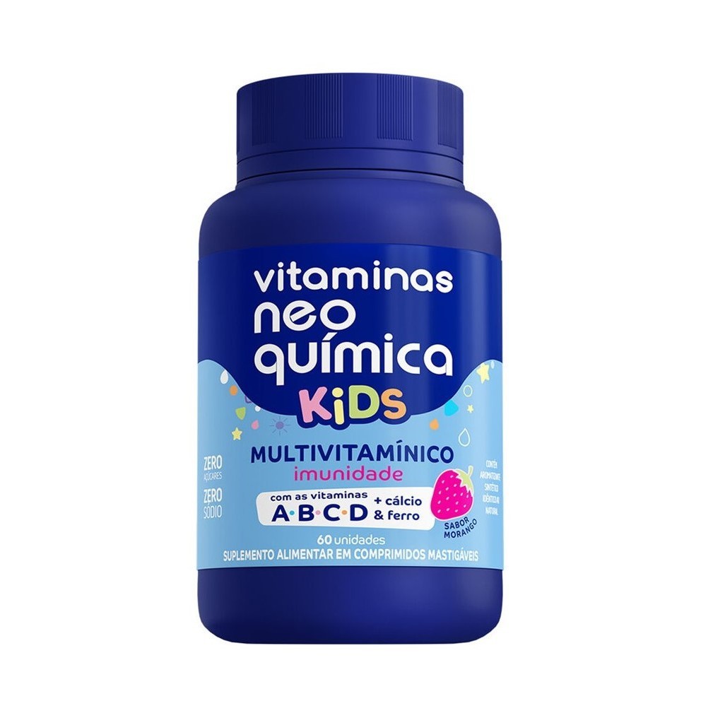 Vitamina Kids Morango Com 60 Comp Mastigáveis - Neo Química