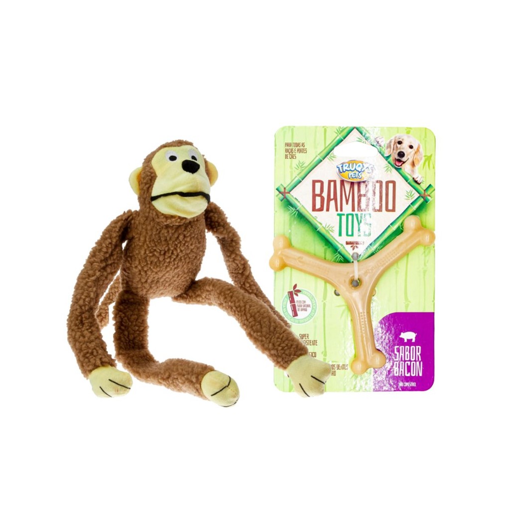 Brinquedo Cachorro Macaco e Mordedor Bamboo Y P Trukys em Oferta na Shopee