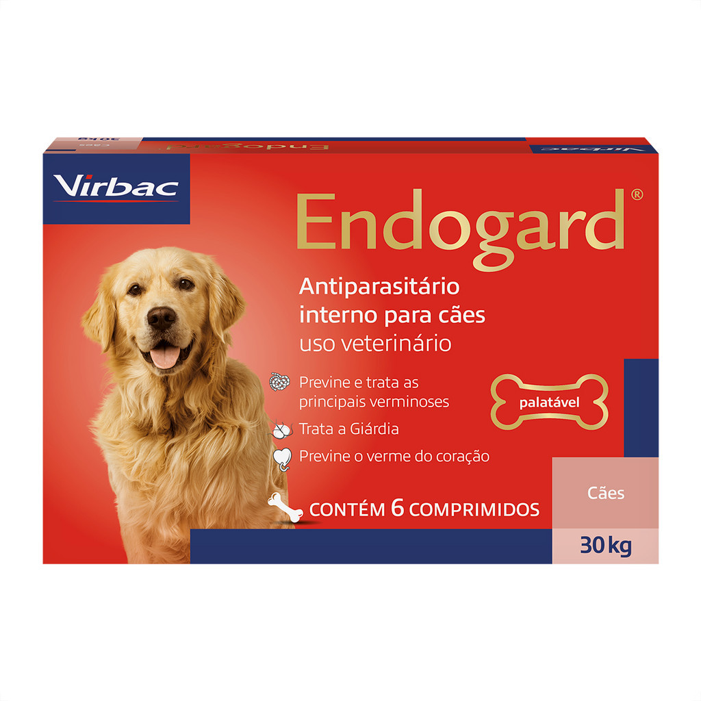 Endogard para Cães até 30 Kg Virbac - 6 Comprimidos em Oferta na Shopee
