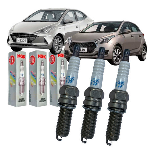 Jogo 3 Vela Original Ngk HB20 HB20S 1.0 12v 2016 2017 2018 2019 2020 2021 2022 - Spare Parts and Accessories for Vehicles