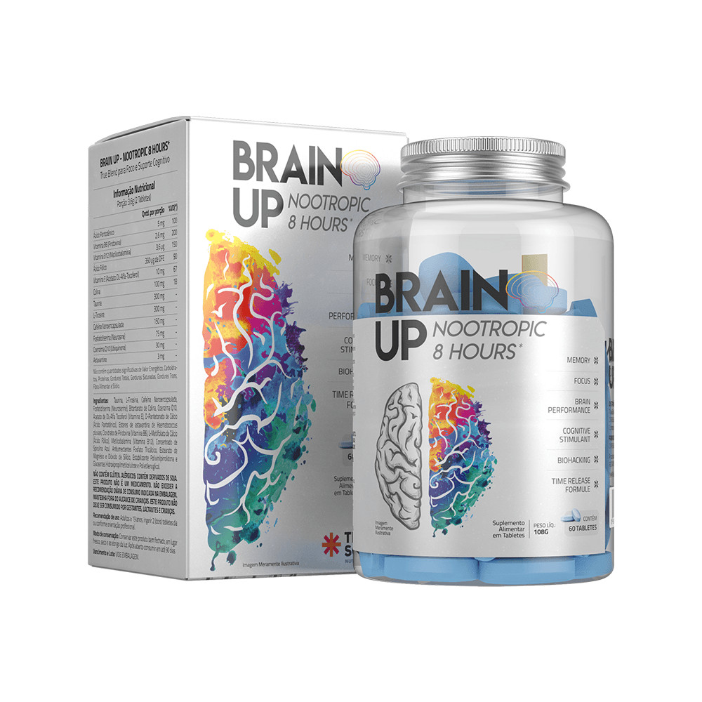 Nootrópico Brain Up 60 Tabletes True Source em Oferta na Shopee