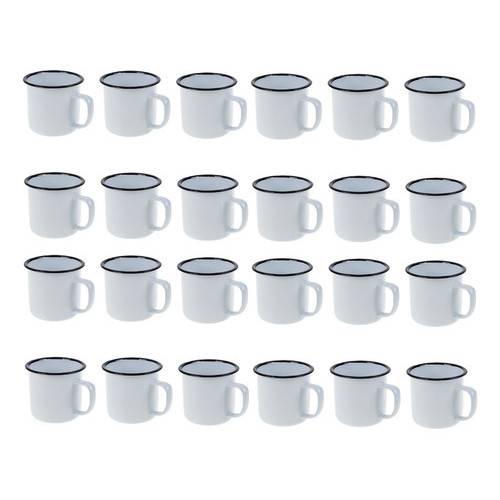 Caneca Esmaltada Retro 150ml Branca Preta Cinza Vermelha Vintage Jogo 24 Pcs em Oferta na Shopee