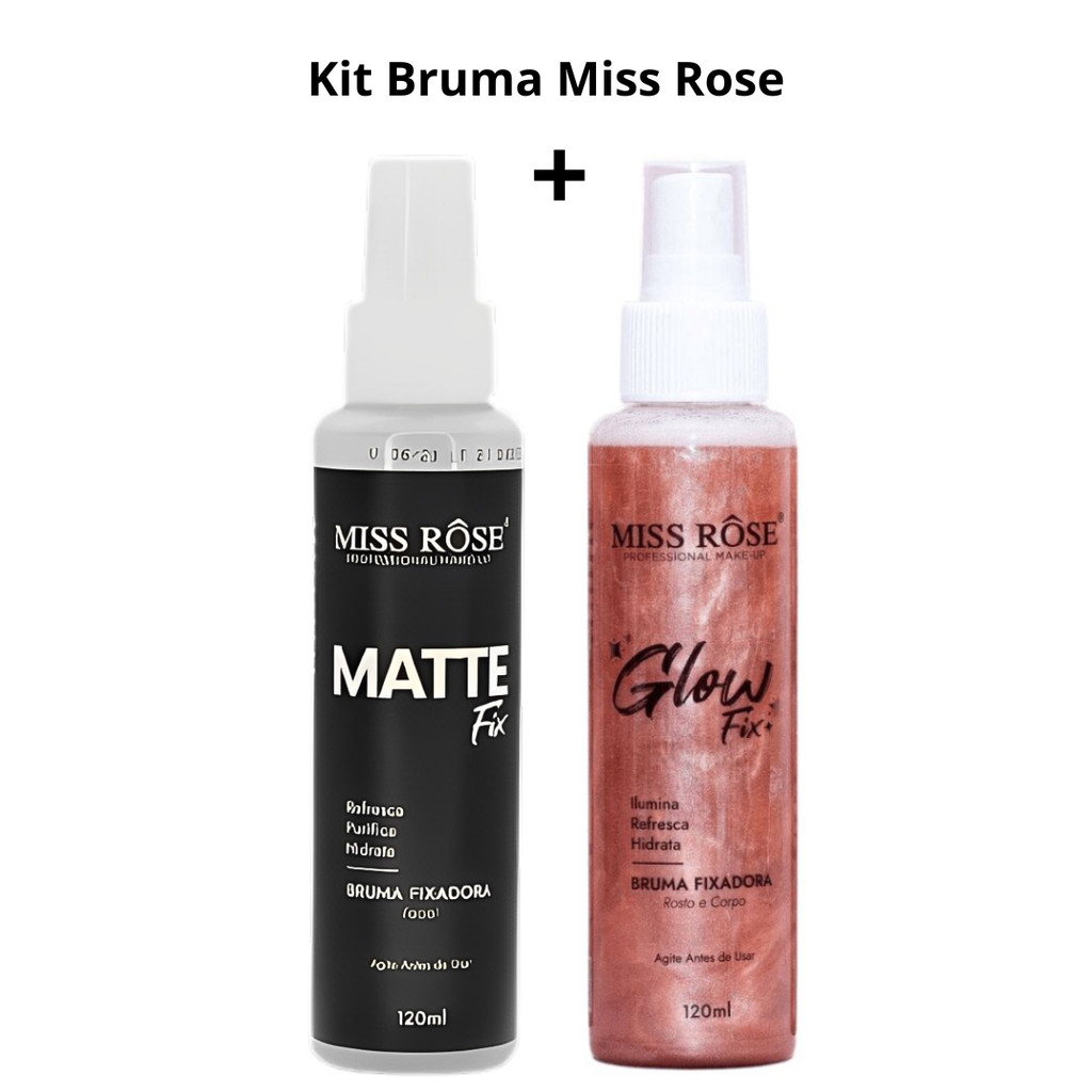 Kit Bruma Matte Fix Miss Rose + Bruma Iluminadora Glow Miss Rôse 120ml Cada em Oferta na Shopee