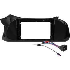 Kit Moldura Painel 9 Pol Onix 2012 2013 2014 2015 2016 2017 2018 2 Din Black Piano Chicote Som Plug Antena