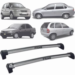 Rack Teto Aluminio Prime Corsa Classic Wind 4PTS Prata PR010