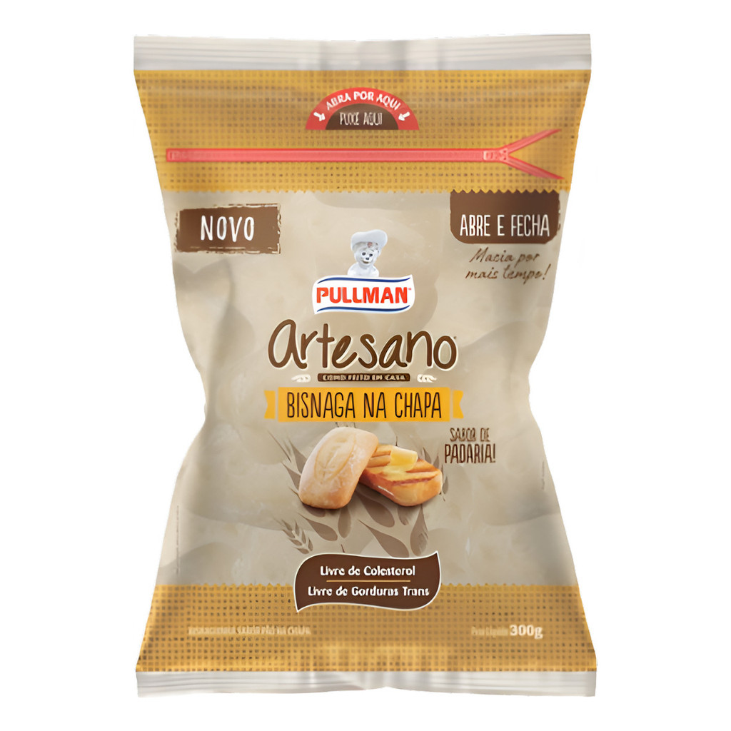Pão Bisnaga Artesano Na Chapa Pullman 300g em Oferta na Shopee