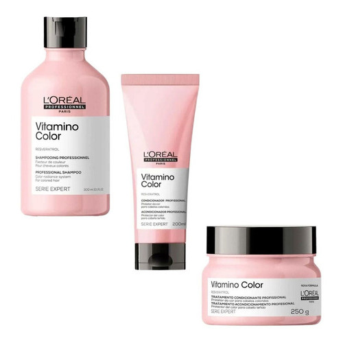 Shampoo Condicionador e Máscara Home Care Loreal Vitamino Color