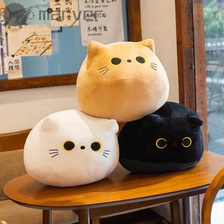 MARVER Fofinho Travesseiro Almofada Boneca , 10/30CM Cabeça De Gato Dos Desenhos Animados De Pelúcia Preto , Brinquedos 