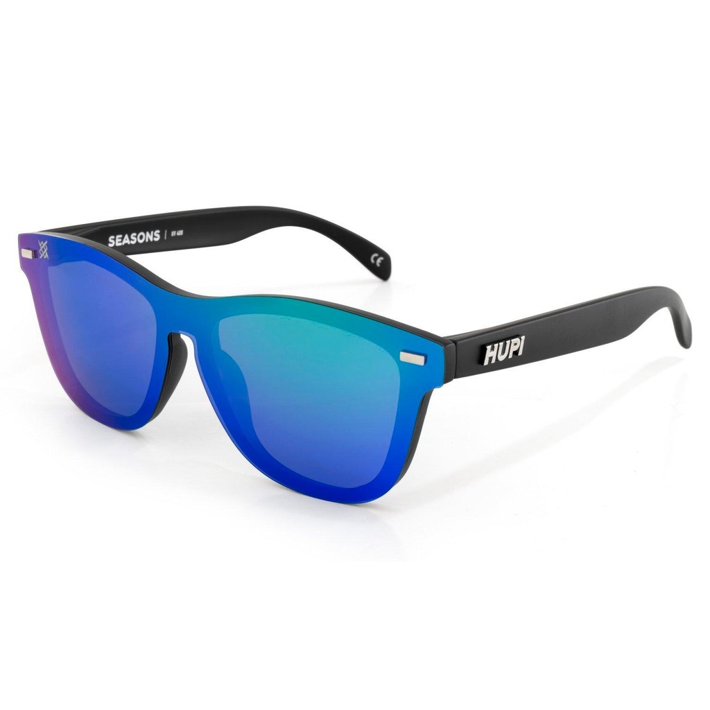 Óculos de Sol HUPI Seasons Armação Preto Lente Verde Espelhado