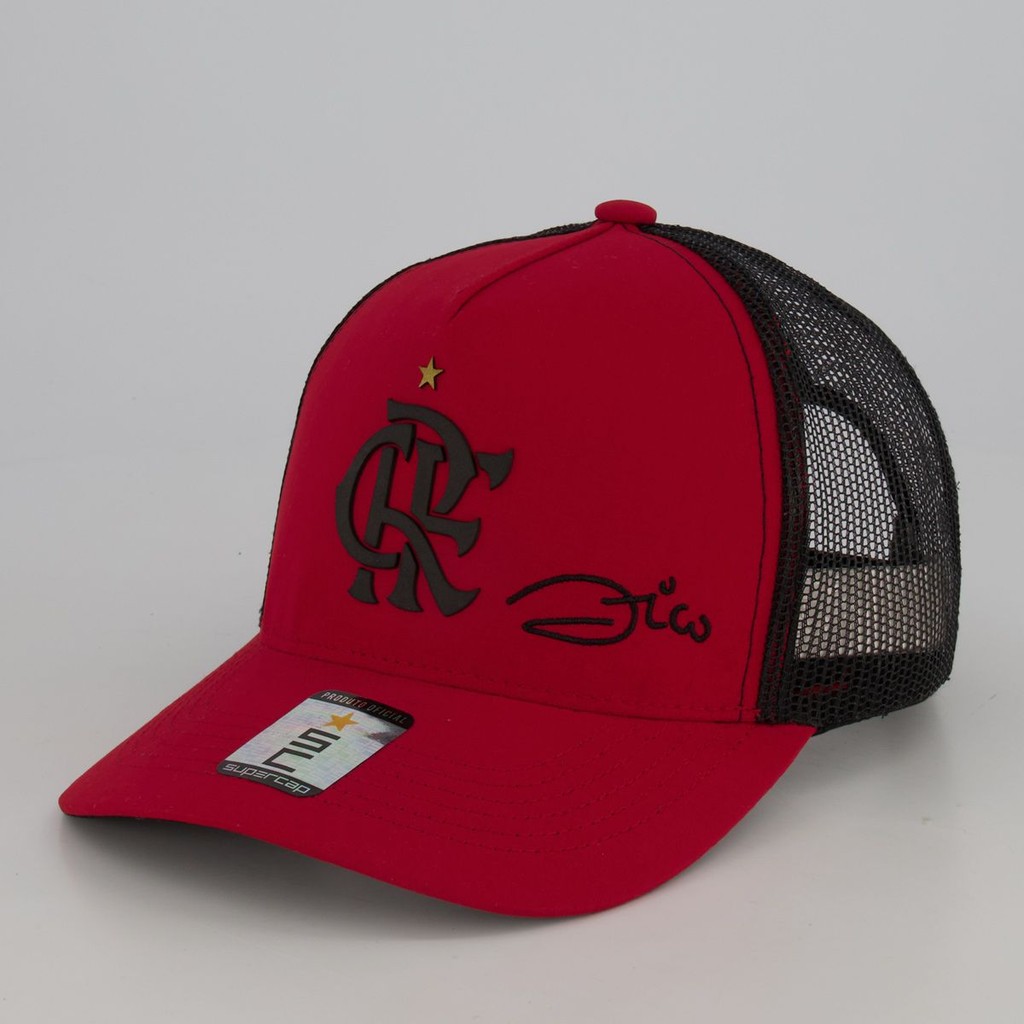 Boné Flamengo Zico Escudo Vermelho e Preto em Oferta na Shopee