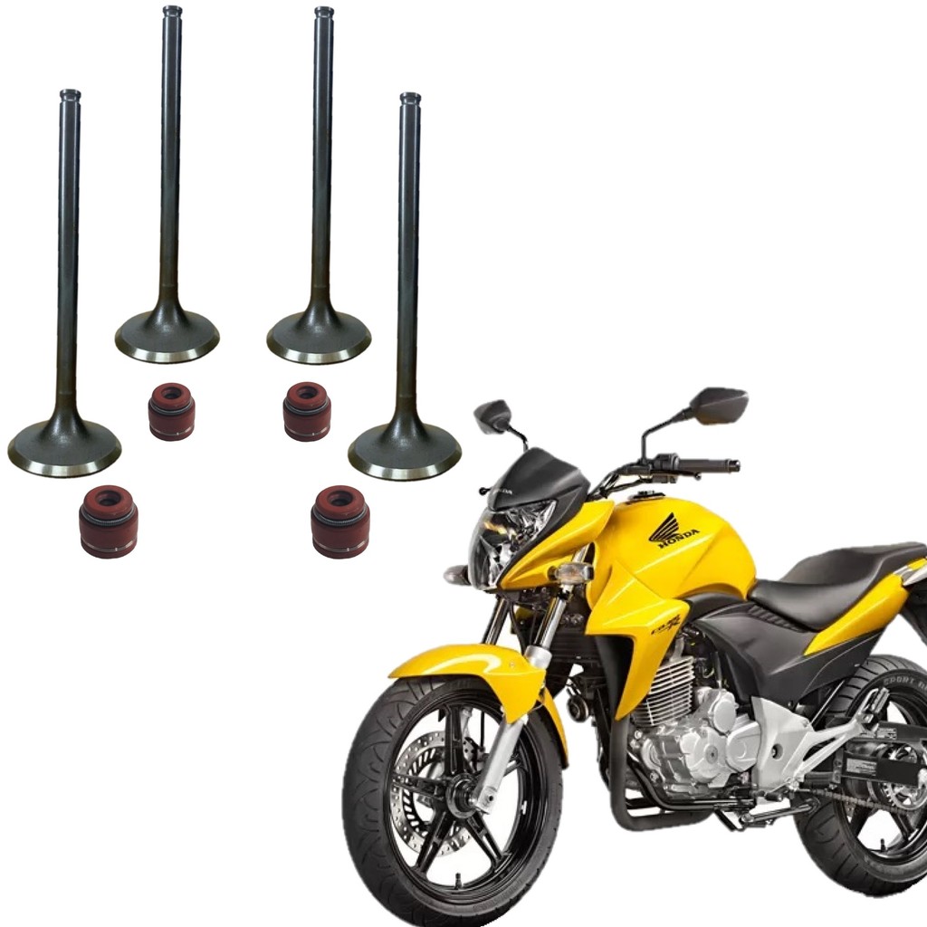 JOGO VALVULA DO MOTOR ADMISSÃO E ESCAPE + RETENTORES HONDA CB 300 R CB300