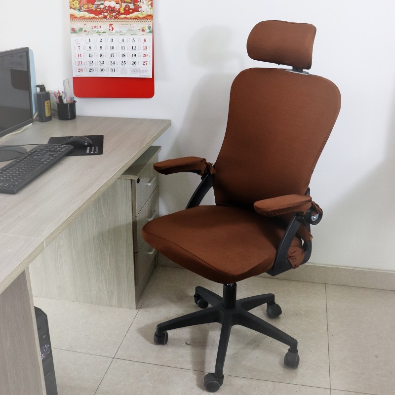 Escritório elástico computador braço almofada encosto cadeira capa divisão impressão cor sólida xadrez pessoal conjunto