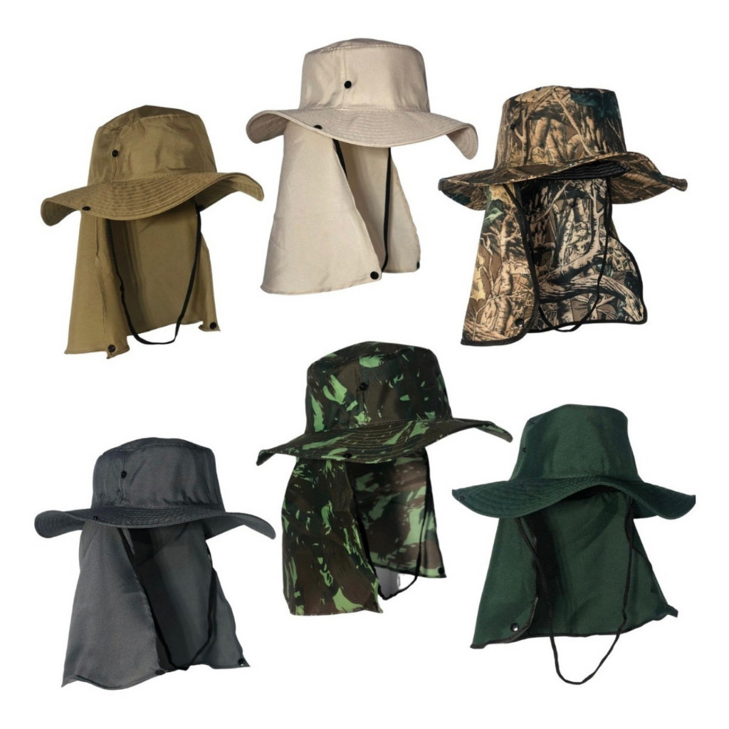 Chapéu Pescador Australiano Boné Pesca Proteção Pescoço Sol Chapéu Pescador Camping Australiano Proteção Nuca Pescoço