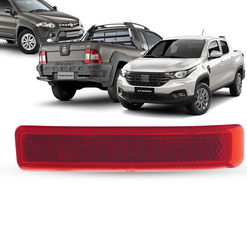 Refletor Lanterna Olho de Gato Para-Choque Traseiro Fiat Strada 2004 a 2013 Nova Strada após 2020