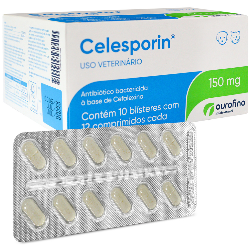 Celesporin 150mg Display de 10 Cartela Com 12 Compr OuroFino