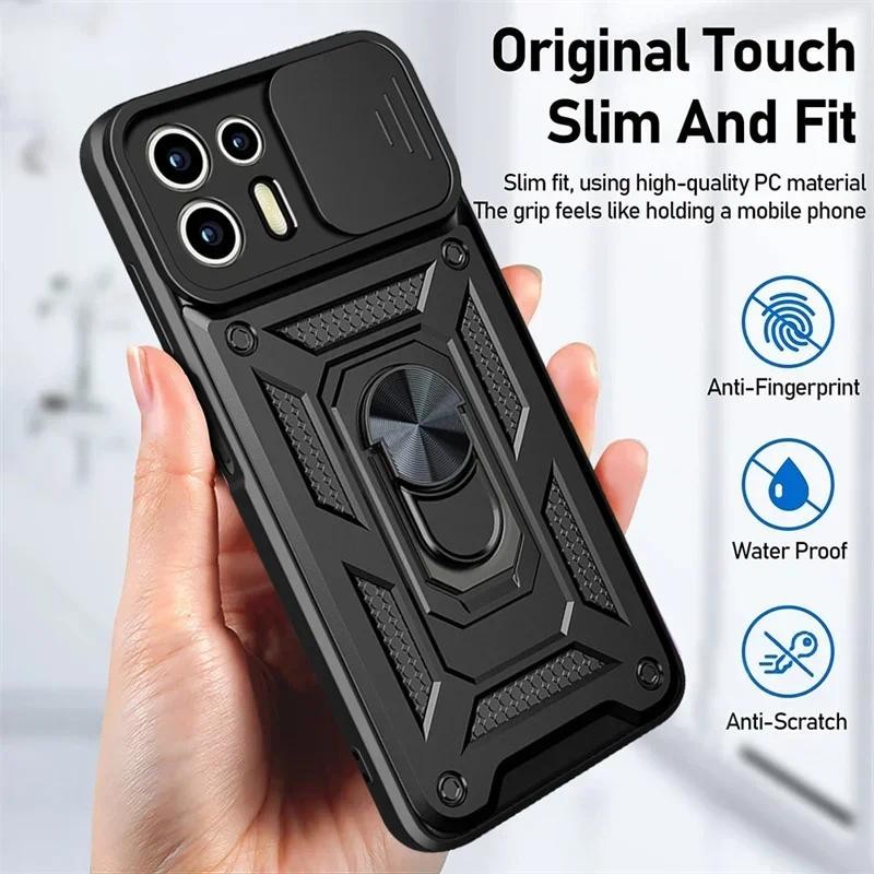 Para Motorola Edge 20 Lite Caso Armadura Slide Câmera Lente Proteção Funda Moto Suporte Magnético Anel Capa