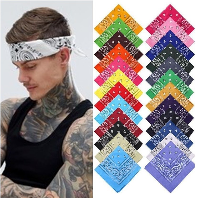 Bandana lenço medida padrão 55x55cm 100% cotton (algodão) várias cores a pronta entrega