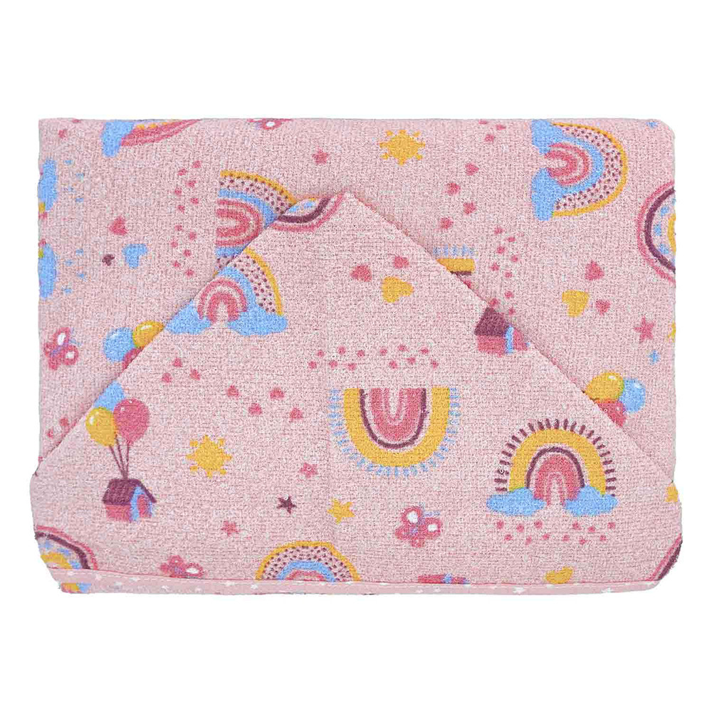 Toalha Com Capuz Bublim Com Forro Estampa Arco-Íris 68cm x 68cm em Oferta na Shopee