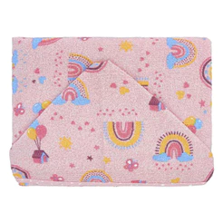 Toalha Com Capuz Bublim Com Forro Estampa Arco-Íris 68cm x 68cm