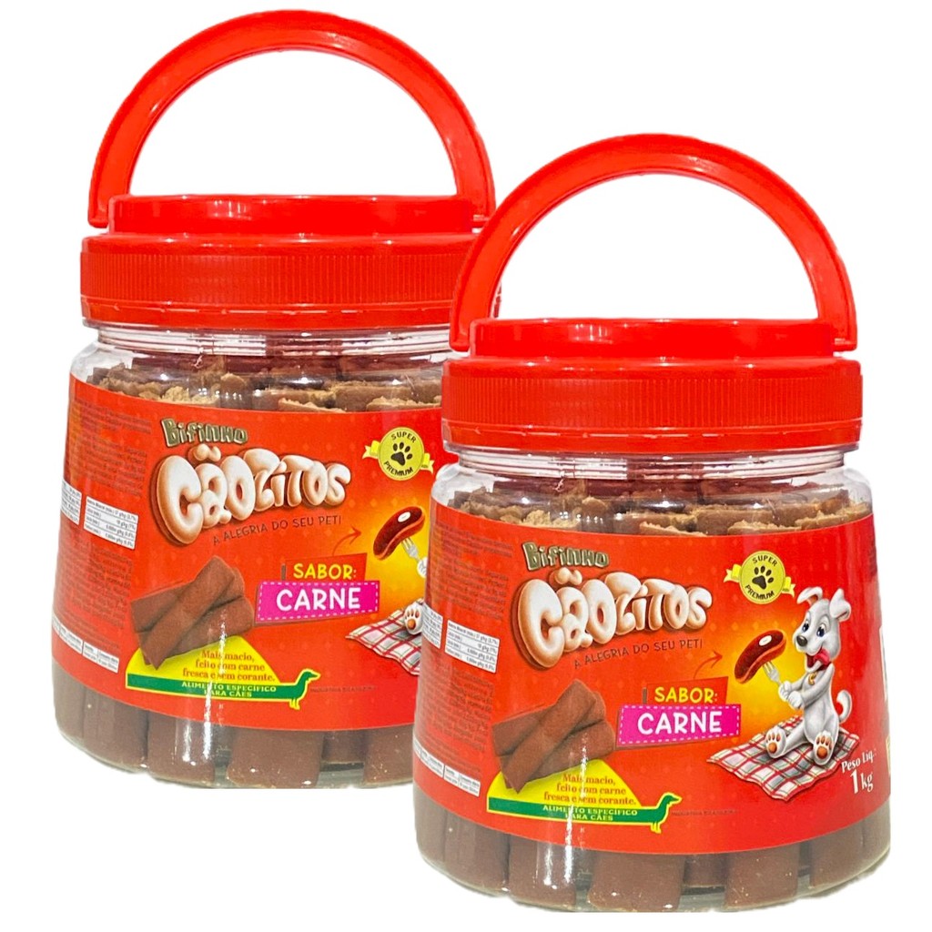 Kit 2 Bifinho Cãozitos Premium - 1 Kg  - Carne - Pets