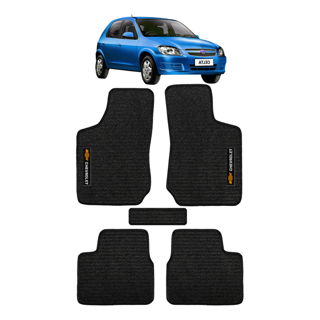 Kit de tapetes 5 peças específico Celta 2000 01 02 ... 13 14 2015 Carpete Preto
