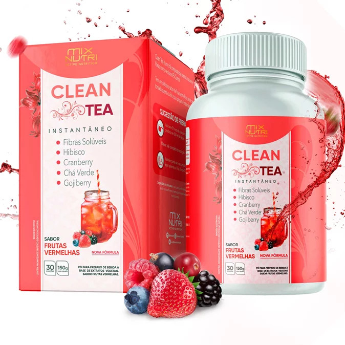 CHA CLEAN TEA SABOR FRUTAS VERMELHAS 150G