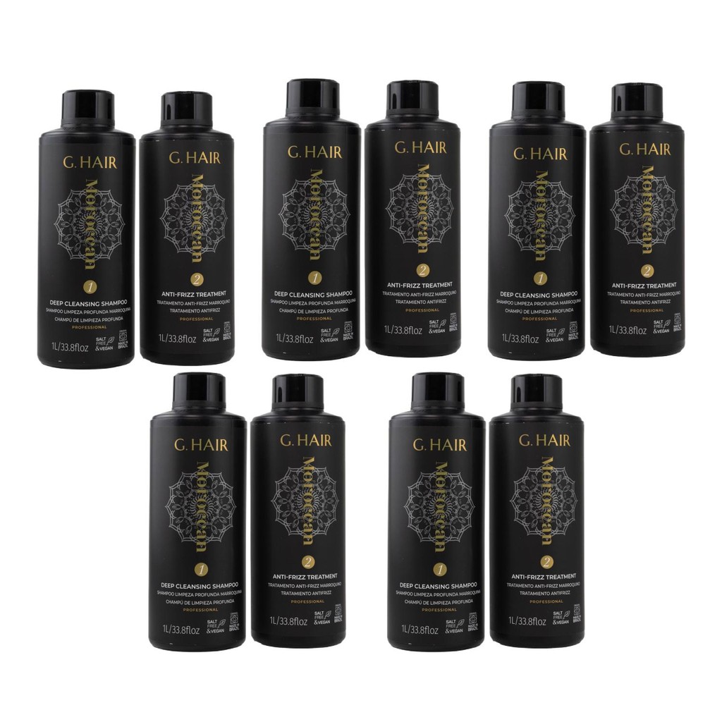 G.Hair Escova Progressiva Marroquina 5 Kits (2 x 1 Litro)