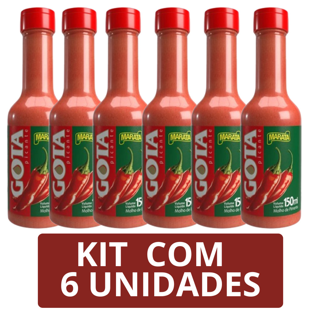 Molho de Pimenta Gota Maratá Kit Com 6 Unidades de 150ml