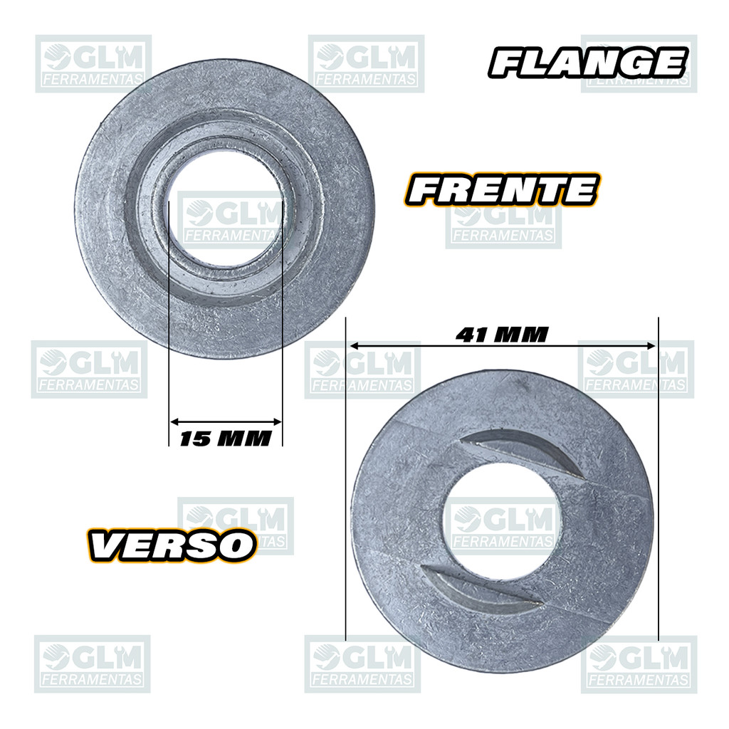 Porca e Flange P/ disco de 4.1/2" com Furo 20 mm