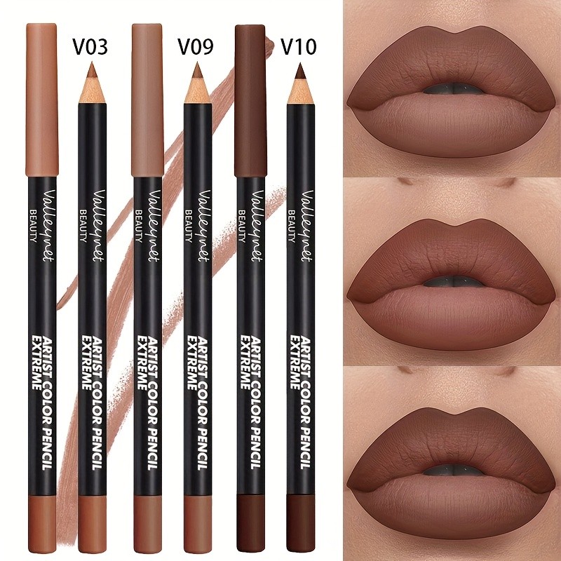 Novo Lápis Labial e para Olhos Barato 3pcs/conjunto: À Prova D'água, Matte, Longa Duração Maquiagem 2 em 1