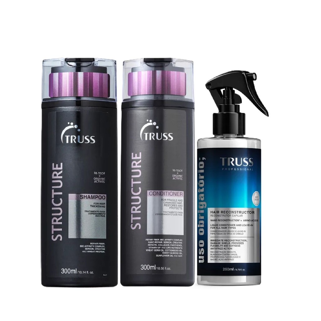 Kit Truss Structure - Shampoo 300ml + Condicionador 300ml + Uso Obr. Reconst. Capilar 260ml