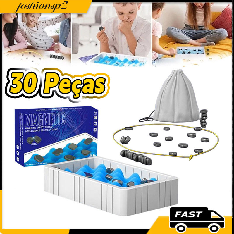 Kit 30 Peças Jogo De Xadrez Magnético Presente Damas Infanti Alta Qualidade