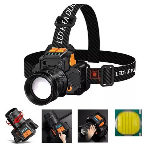 Imagem Lanterna De Cabeca Prova Dagua Farol De Cabeça Potente Forte