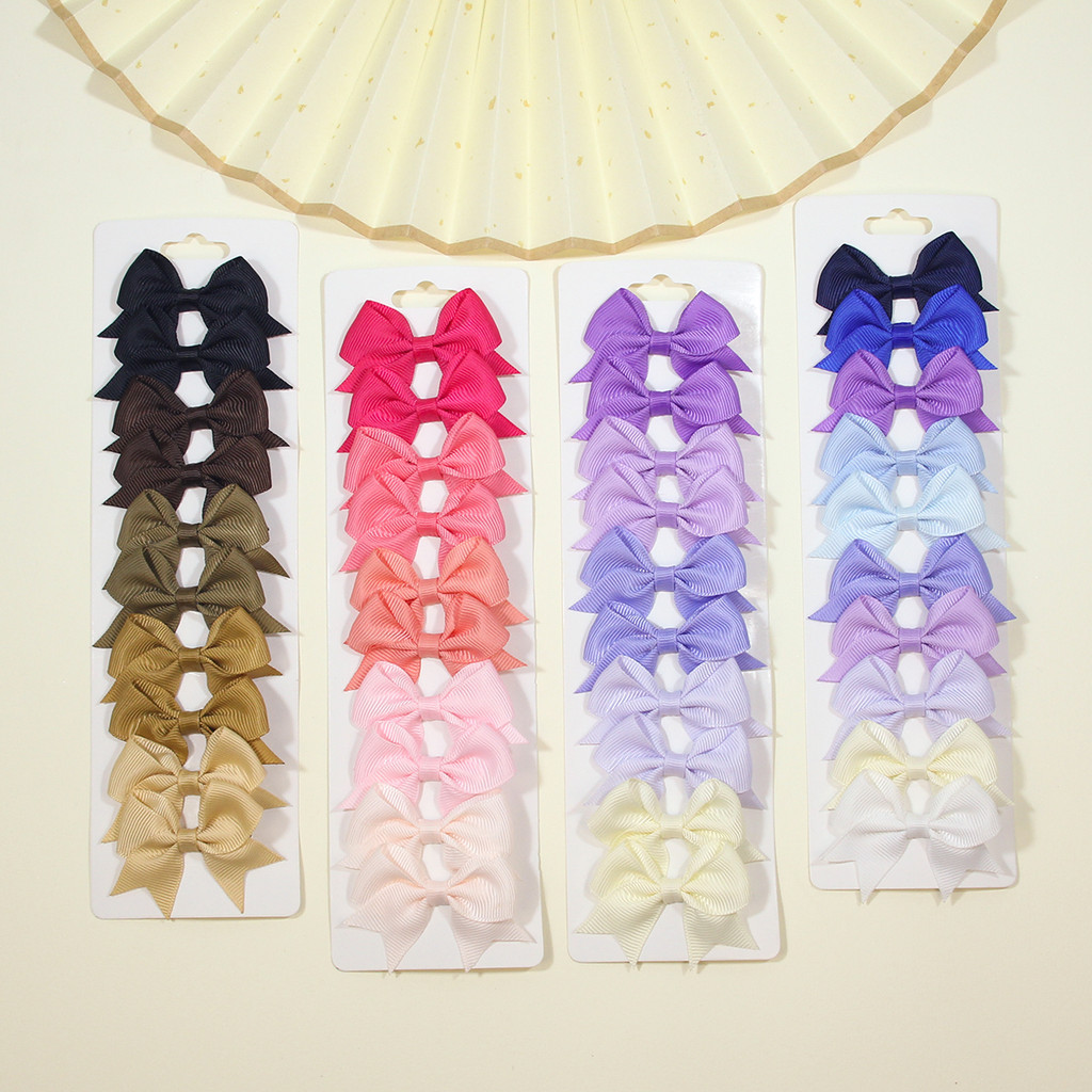 10Pcs/Set Laço De Cabelo Grosgrain Ribbon Bowknot Clipes de Cabelo para Meninas Headwear Acessórios Feitos à Mão em Oferta na Shopee