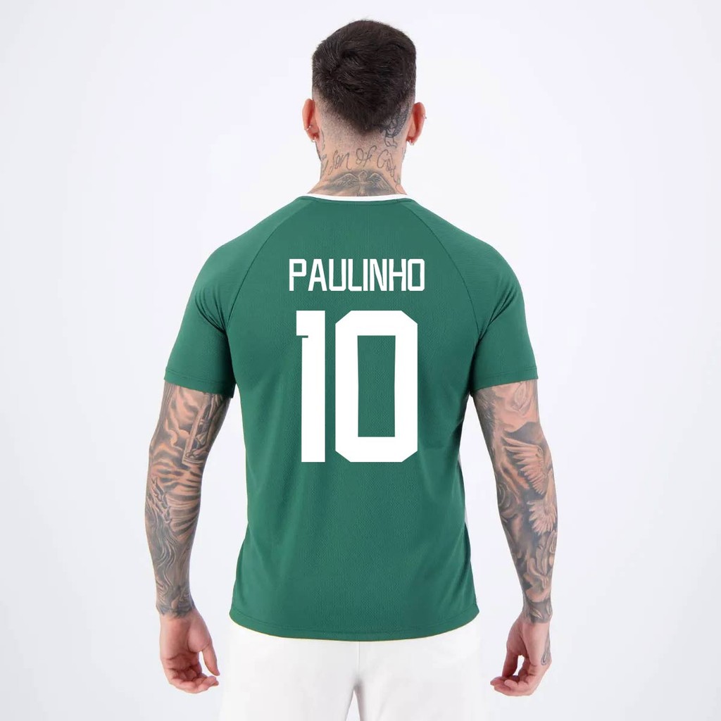 Camisa Palmeiras Alviverde Branca e Verde 10 Paulinho em Oferta na Shopee