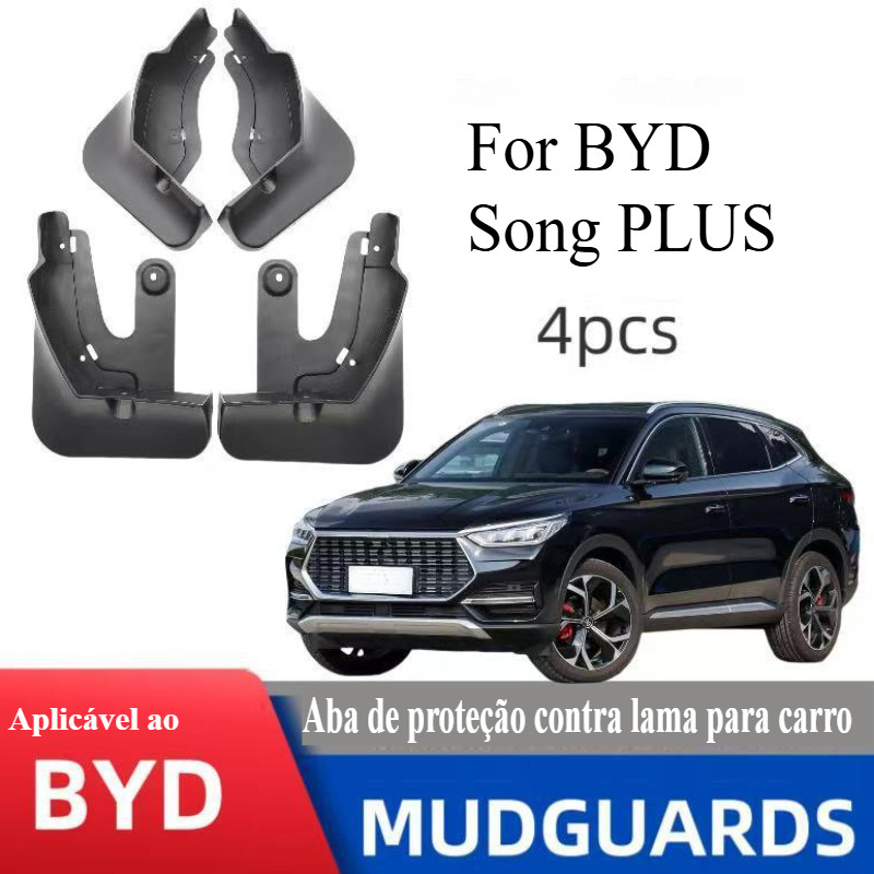 Fender 4 Peças De Guarda-Lamas De Borracha Macia Para BYD Song PLUS-Abas De Lama De Roda De Ajuste Personalizado