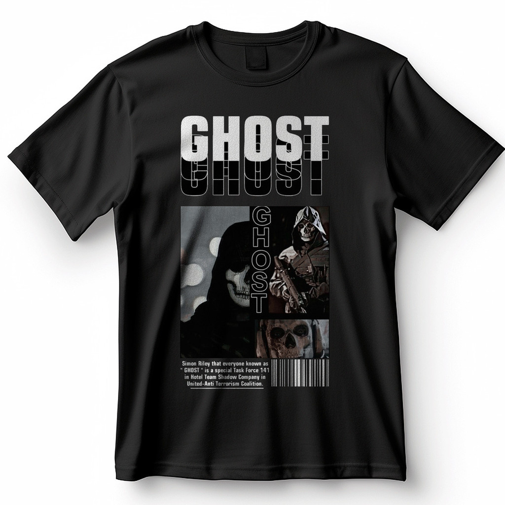 Camiseta Call Of Duty Ghost Simon Riley Collage Game Camisa 100% Algodão