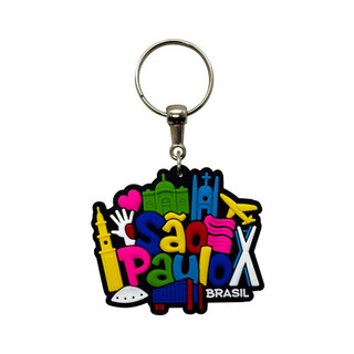 Chaveiro Souvenir Pontos Turísticos São Paulo Brasil Emborrachado